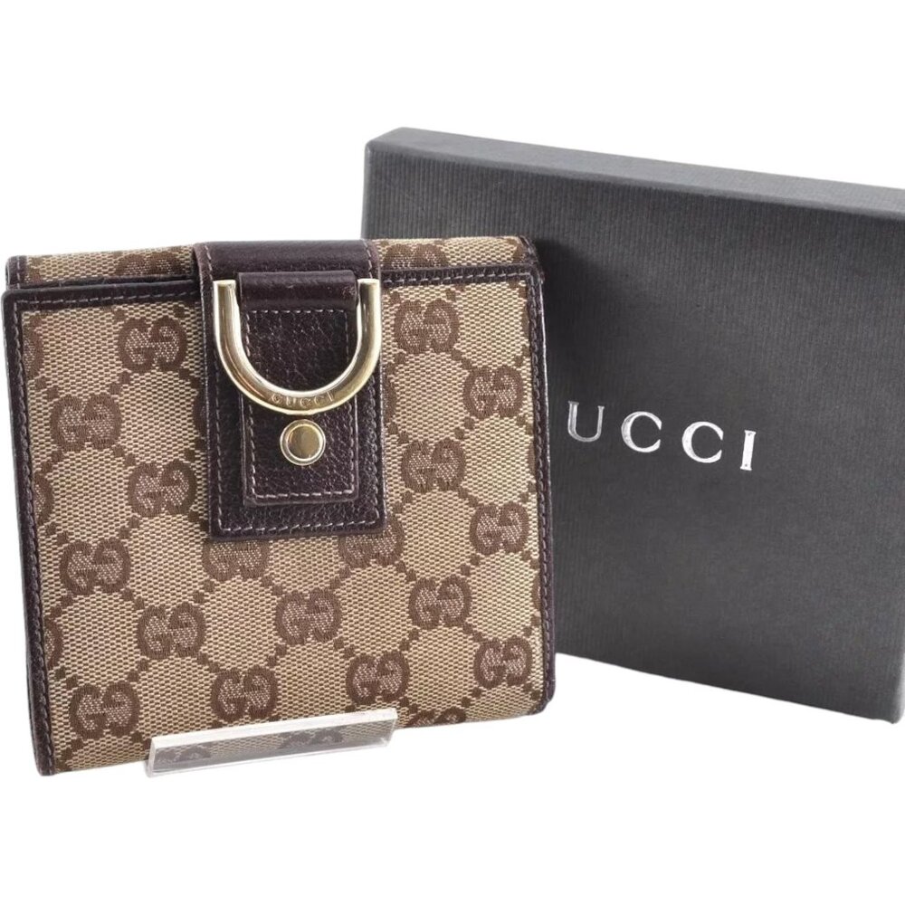 355205AC Gucci Wallet GG Bifold Brown Canvas w/Box